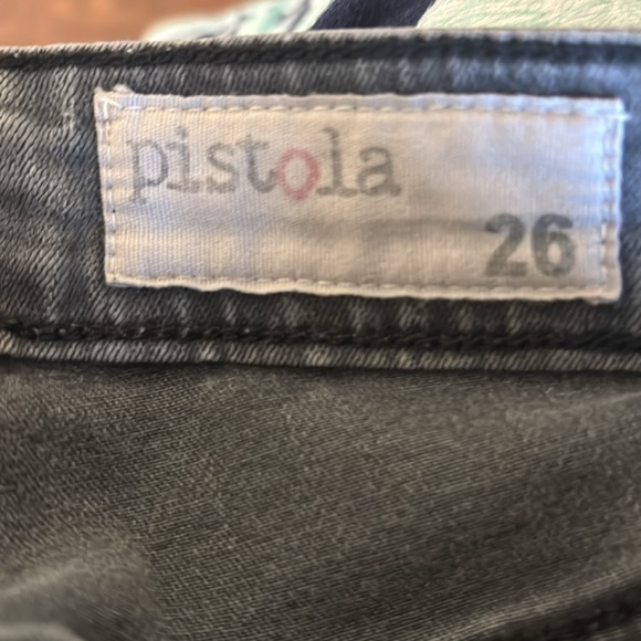 Pistola | Audrey moto skinny jeans low rise washed black denim ribbed knees - Picture 10 of 13